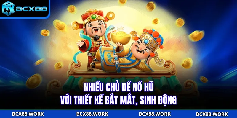 NỔ HŨ Nhiều chủ đề nổ hũ với thiết kế bắt mắt, sinh động